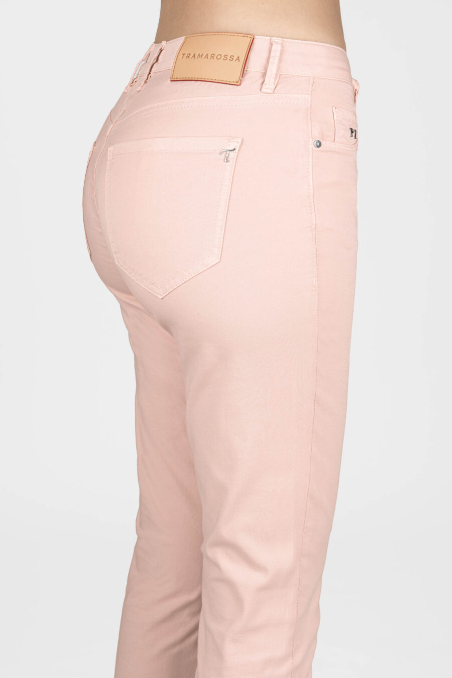 PANTALONE BIANCA CAPRI SKINNY IN COTONE ARANCIONE - immagine 6