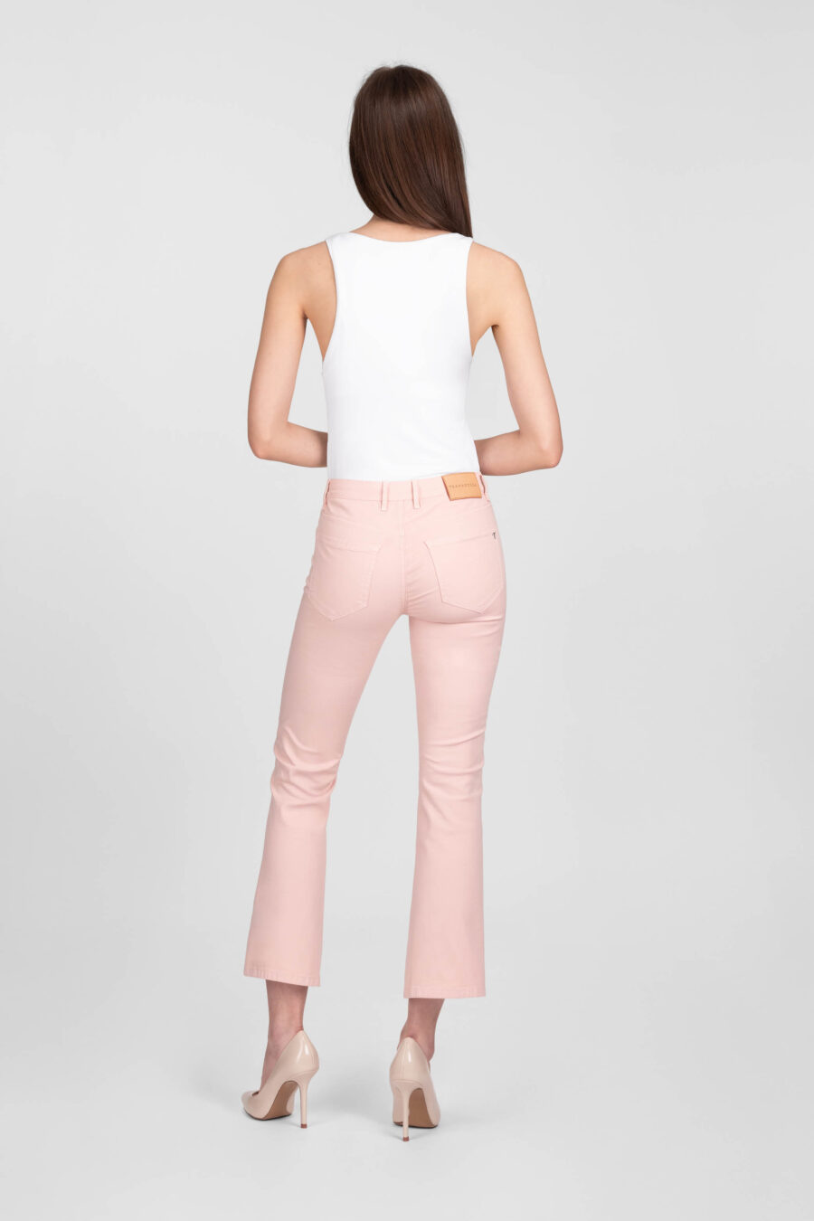 JEANS BIANCA FLARE CUT FLARE IN COTONE ARANCIONE - immagine 3
