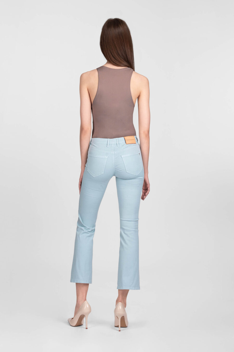 JEANS BIANCA FLARE CUT FLARE IN COTONE AZZURRO - immagine 3