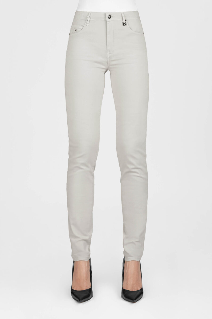 BIANCA SLIM SKINNY PANTS IN GRAY COTTON - Image 2