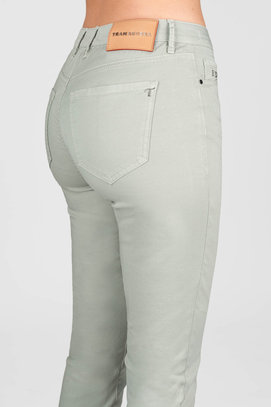 PANTALONE BIANCA SLIM SKINNY IN COTONE AZZURRO - immagine 6