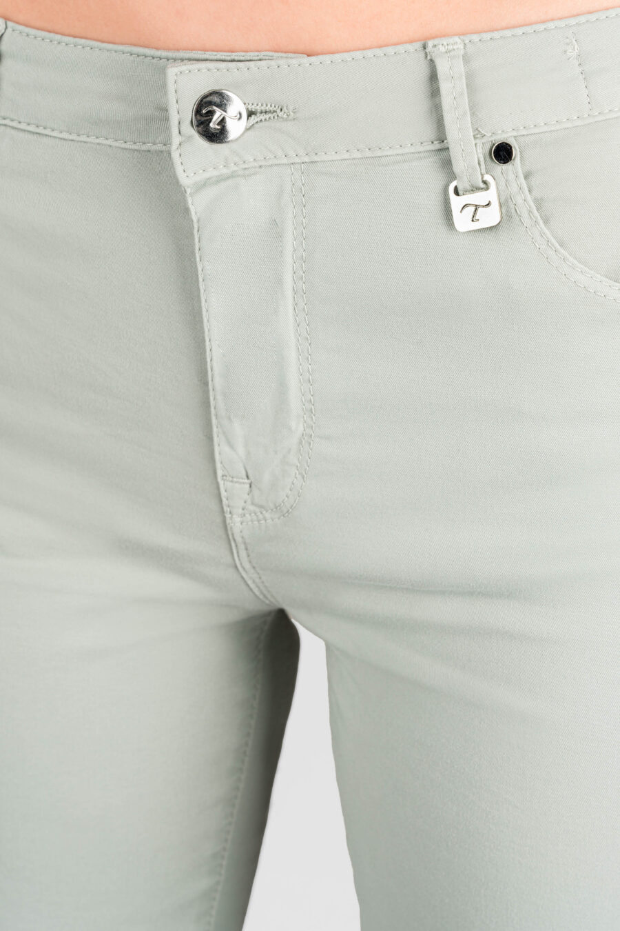 PANTALONE BIANCA SLIM SKINNY IN COTONE AZZURRO - immagine 8