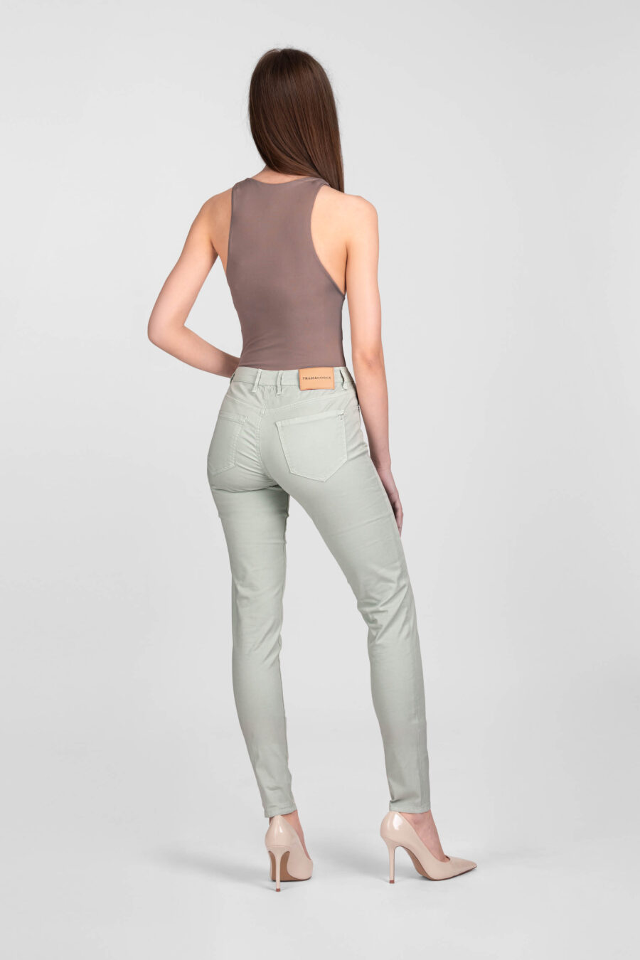 PANTALONE BIANCA SLIM SKINNY IN COTONE AZZURRO - immagine 3
