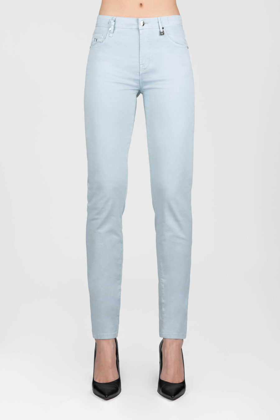 BIANCA SLIM SKINNY PANTS IN LIGHT BLUE COTTON - Image 4