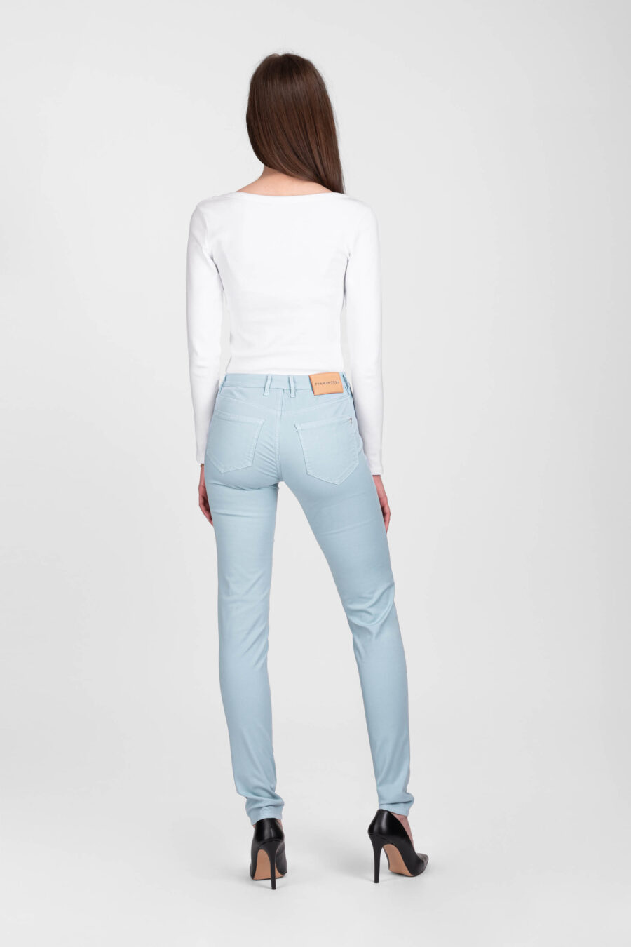 BIANCA SLIM SKINNY PANTS IN LIGHT BLUE COTTON - Image 3