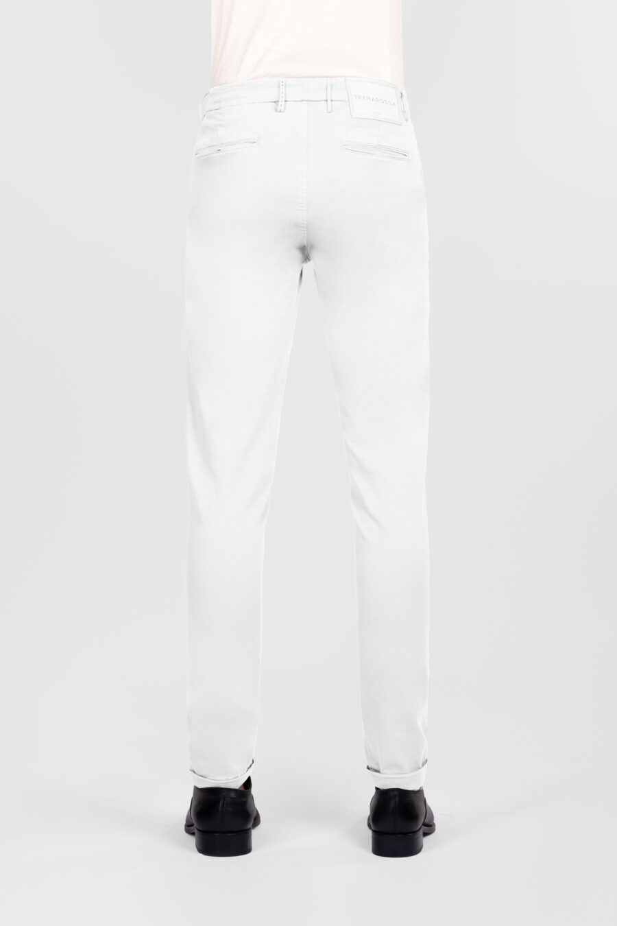 PANTALONE LUIS SLIM IN GABARDINA DI COTONE STRETCH BIANCO - immagine 3