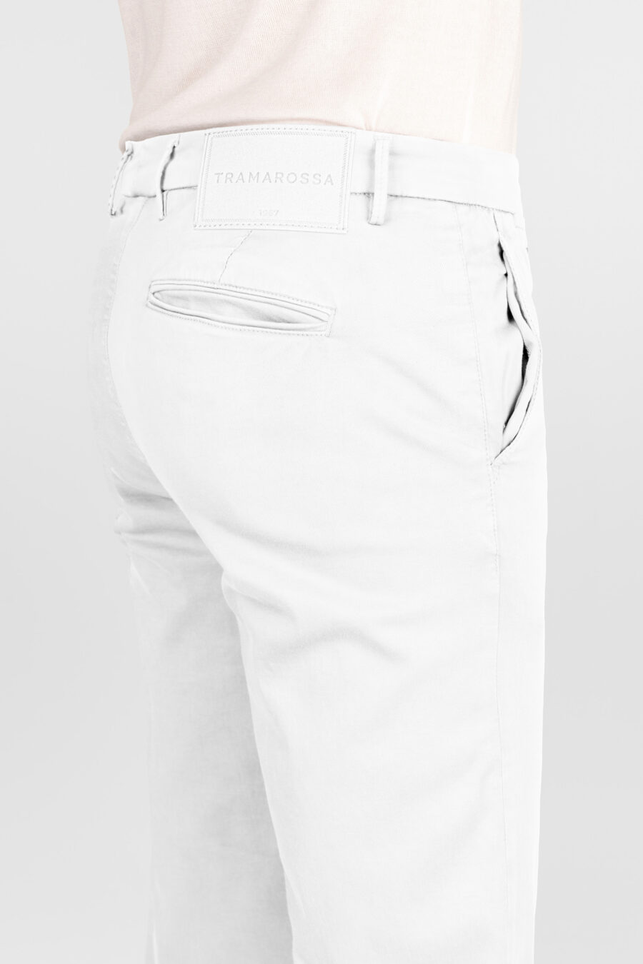 PANTALONE LUIS SLIM IN GABARDINA DI COTONE STRETCH BIANCO - immagine 4