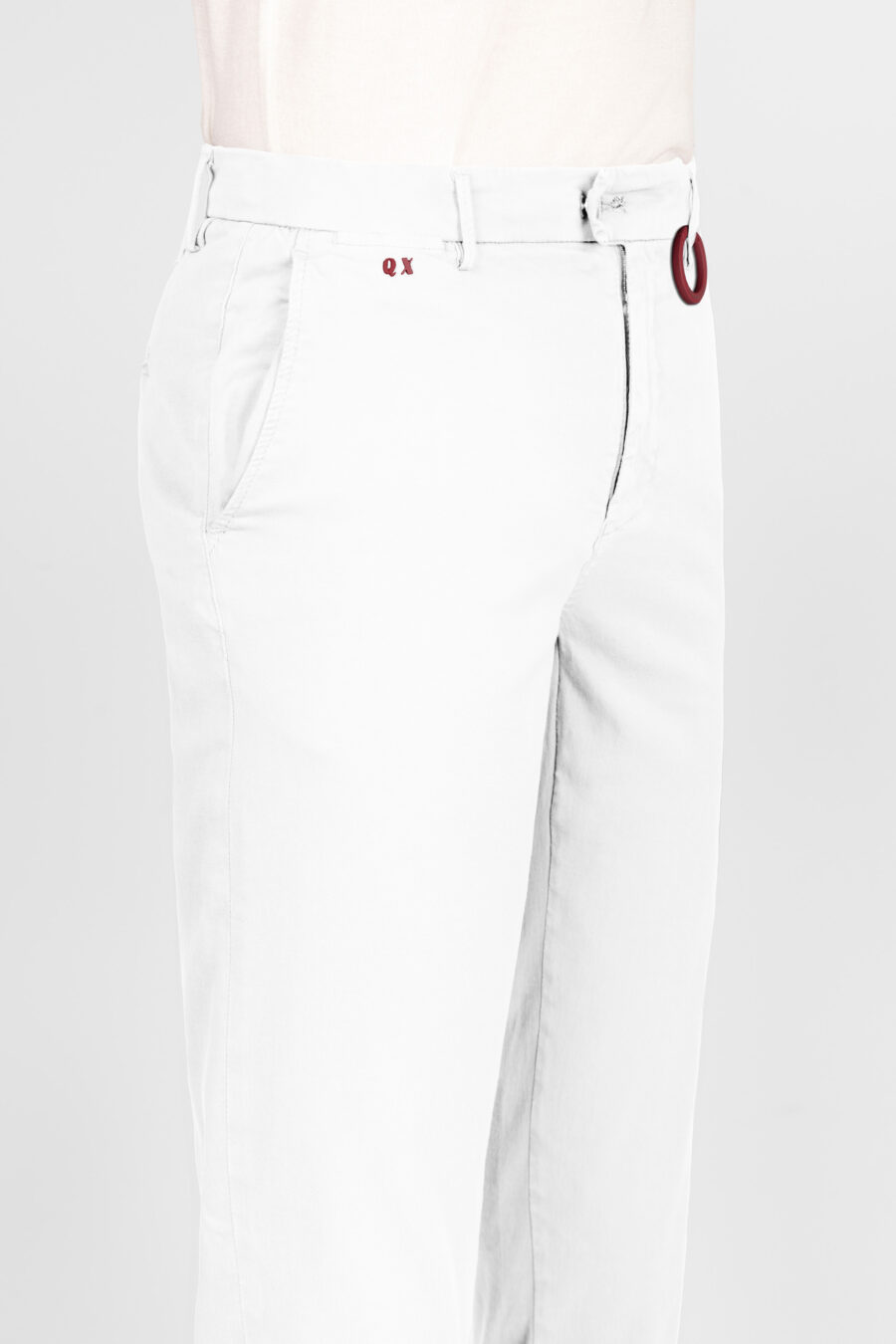 PANTALONE LUIS SLIM IN GABARDINA DI COTONE STRETCH BIANCO - immagine 5
