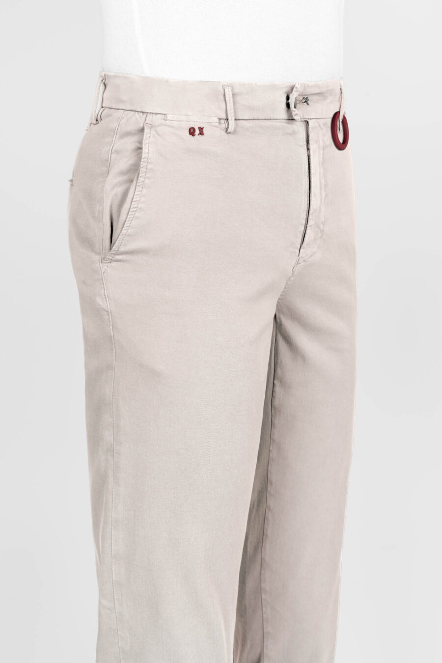 PANTALONE LUIS SLIM IN GABARDINA DI COTONE STRETCH BEIGE - immagine 5