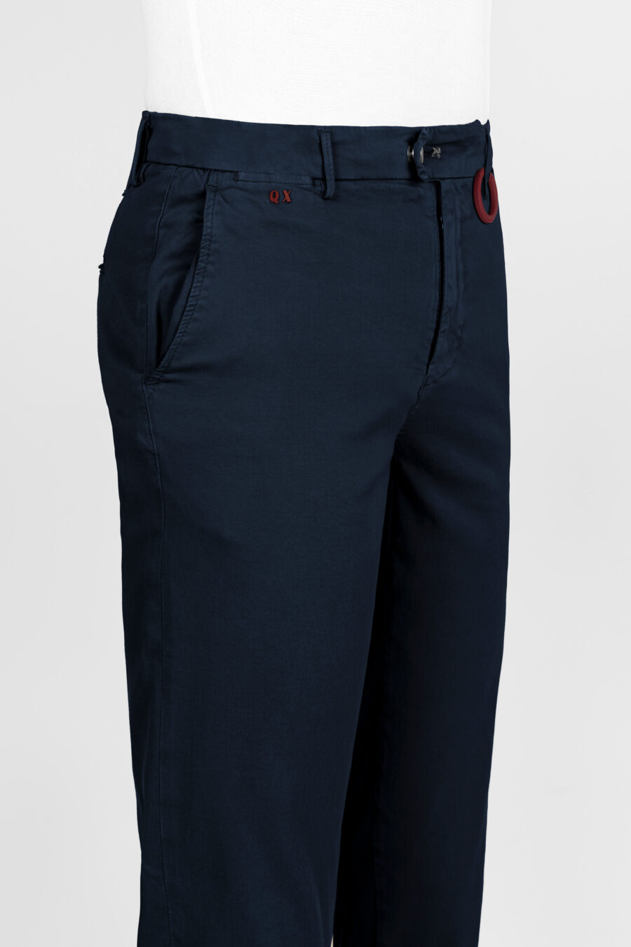 PANTALONE LUIS REGULAR IN GABARDINA DI COTONE STRETCH BLU MEDIO - immagine 5