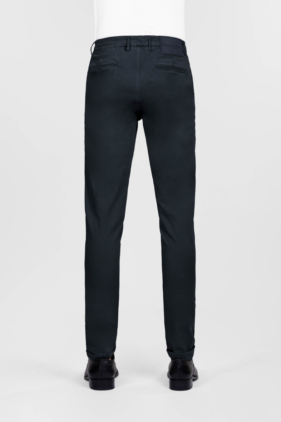PANTALONE LUIS SLIM IN GABARDINA DI COTONE STRETCH BLU SCURO - immagine 3