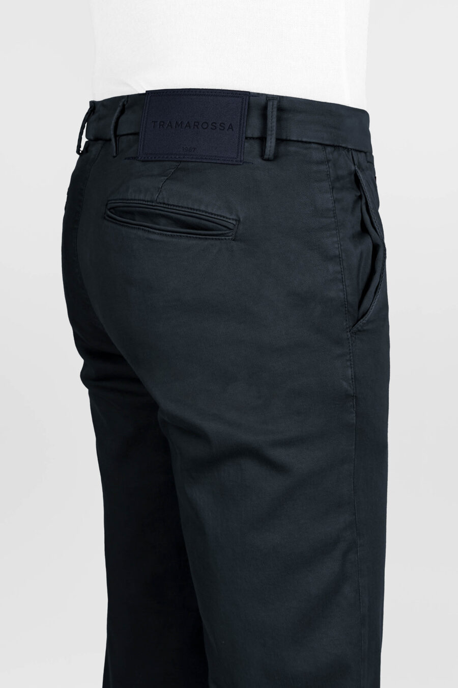 PANTALONE LUIS SLIM IN GABARDINA DI COTONE STRETCH BLU SCURO - immagine 4