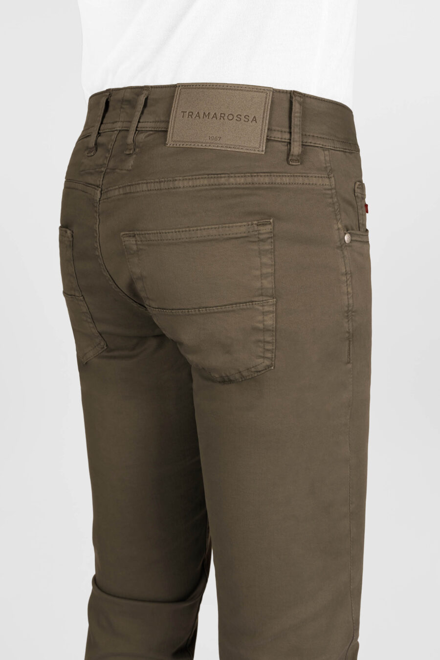 MICHELANGELO REGULAR PANTS IN GREEN STRETCH COTTON GABARDINE - Image 4