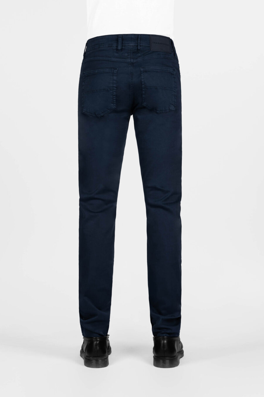 PANTALONE MICHELANGELO REGULAR IN GABARDINA DI COTONE STRETCH BLU MEDIO - immagine 3