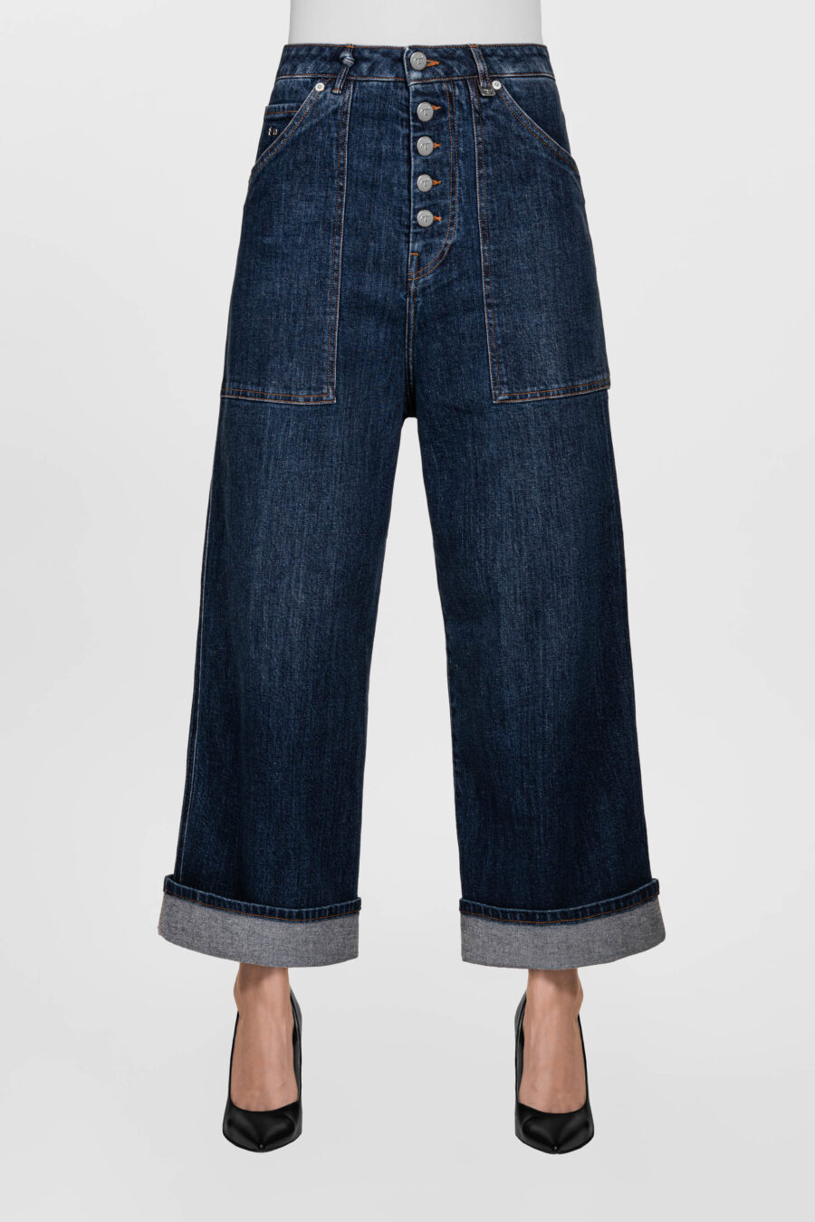 JEANS MYA WIDE IN DENIM BLU MEDIO - immagine 4