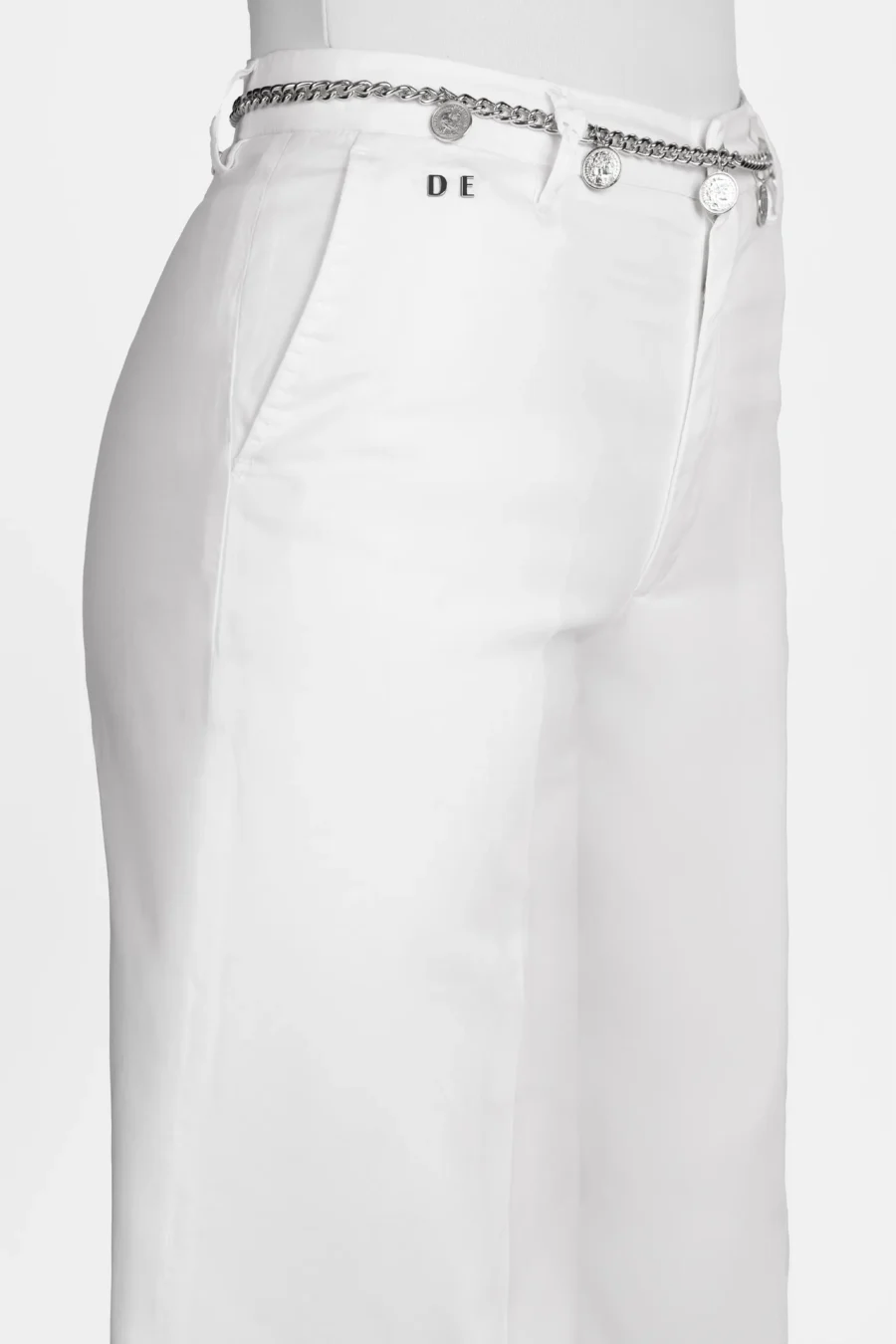 PANTALONE AMELIA WIDE LEG IN GABARDINA DI COTONE BIANCO - immagine 4
