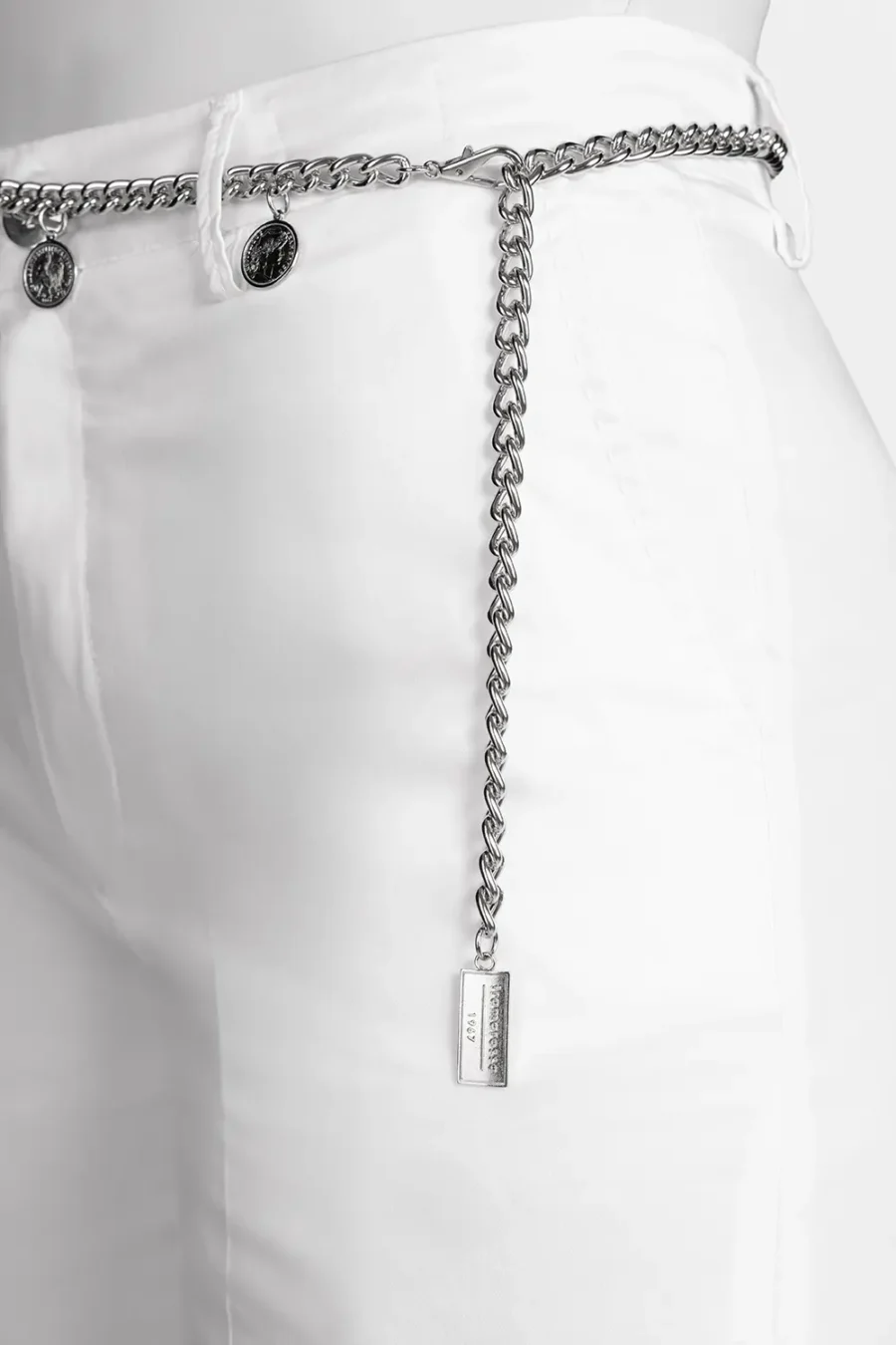PANTALONE AMELIA WIDE LEG IN GABARDINA DI COTONE BIANCO - immagine 5