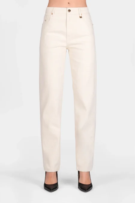 PANTALONE AMERICA SLIM IN COTONE BEIGE