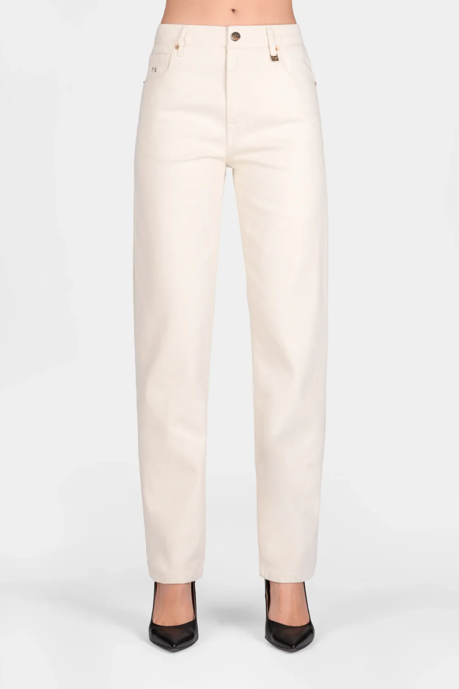 PANTALONE AMERICA SLIM IN COTONE BEIGE