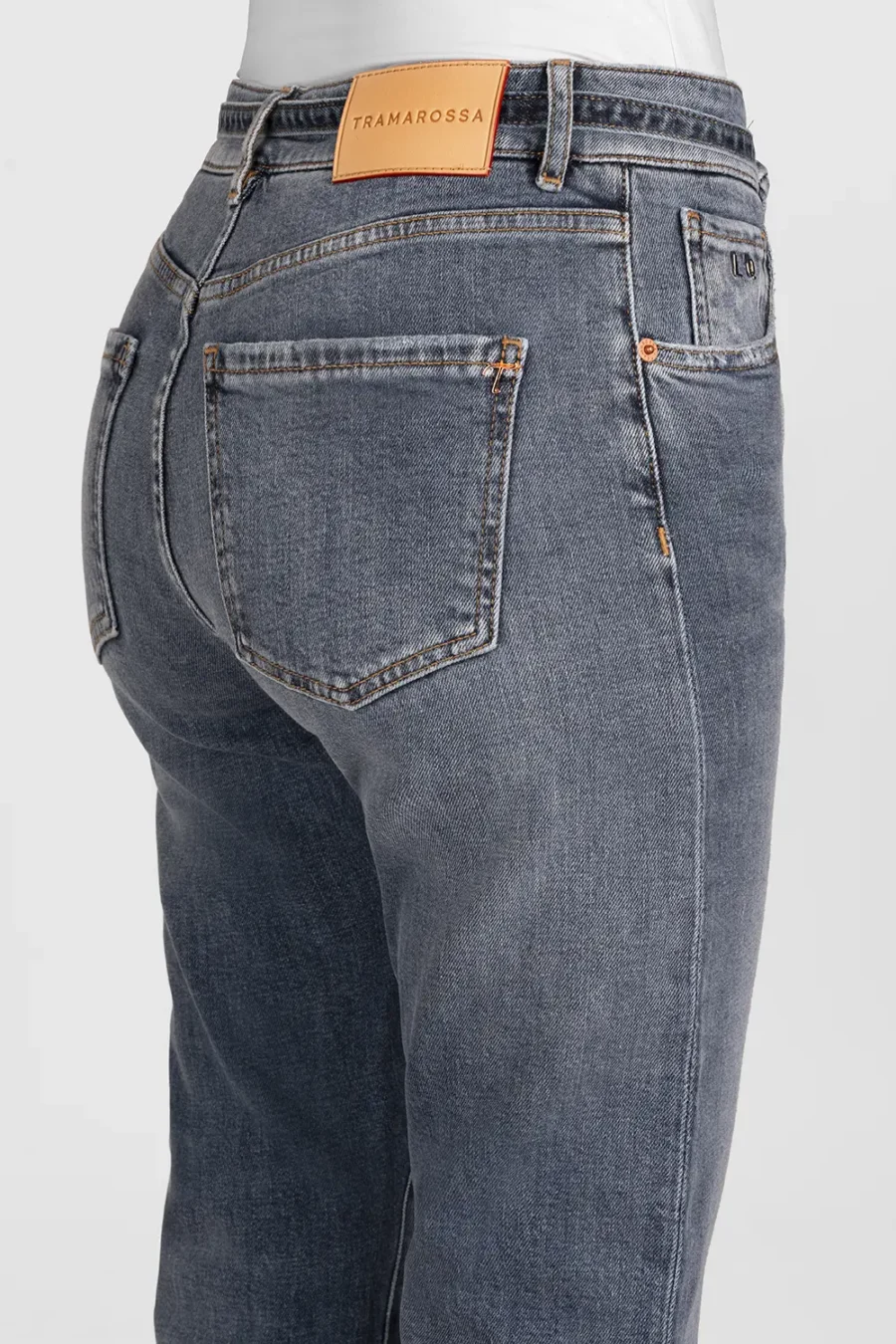 MEDIUM BLUE COTTON SLIM AMERICA PANTS - Image 3
