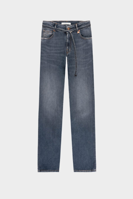 PANTALONE AMERICA SLIM IN COTONE BLU SCURO