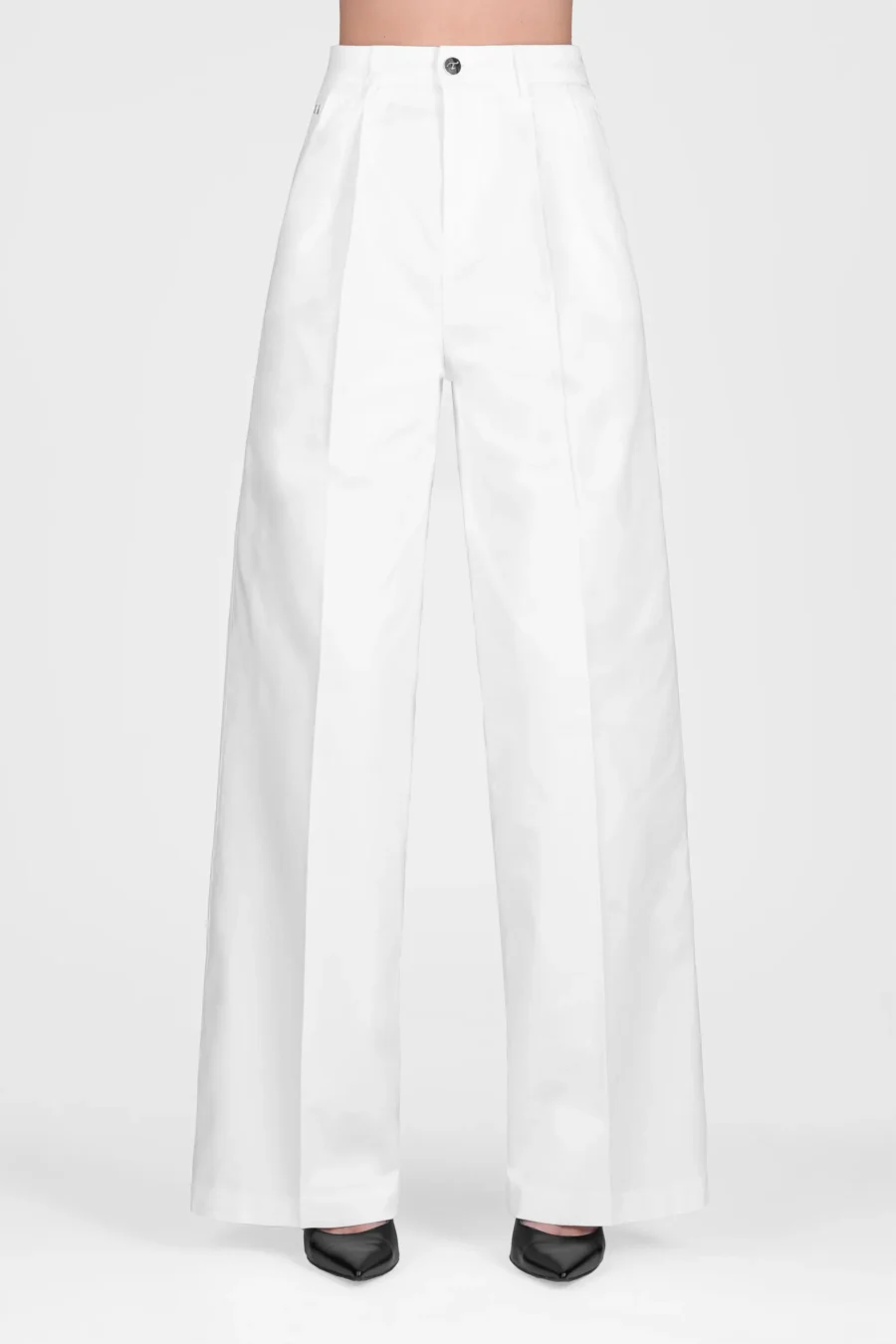 AURELIA WIDE LEG COTTON GABARDINE PANTS WHITE
