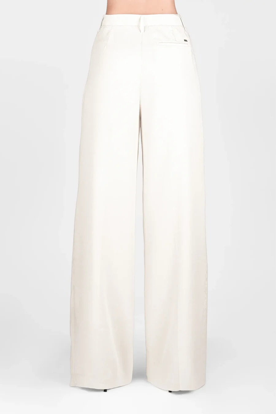 PANTALONE AURELIA WIDE LEG GABARDINA DI COTONE SUPER LEGGERO BEIGE - immagine 2