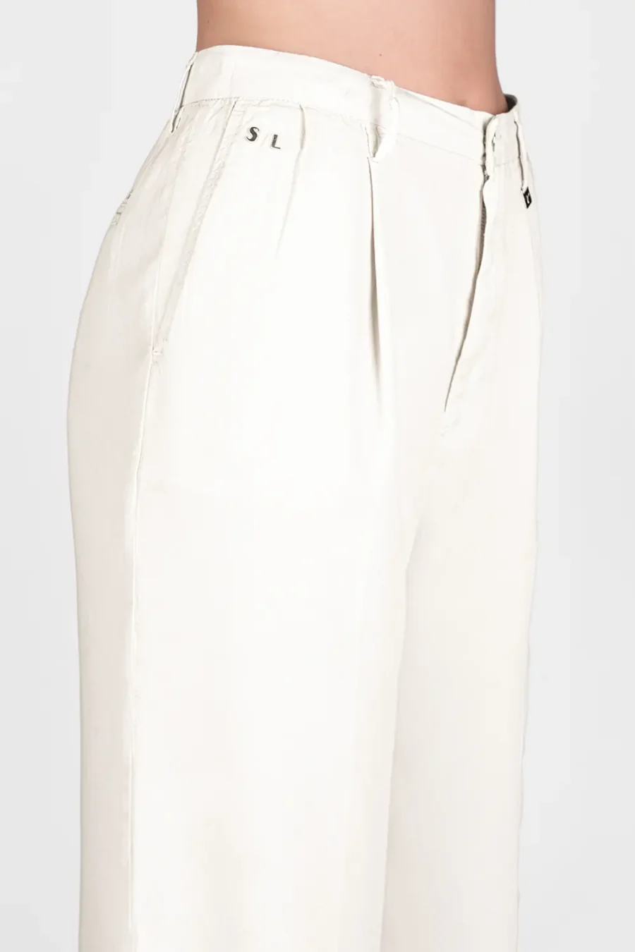 PANTALONE AURELIA WIDE LEG GABARDINA DI COTONE SUPER LEGGERO BEIGE - immagine 4