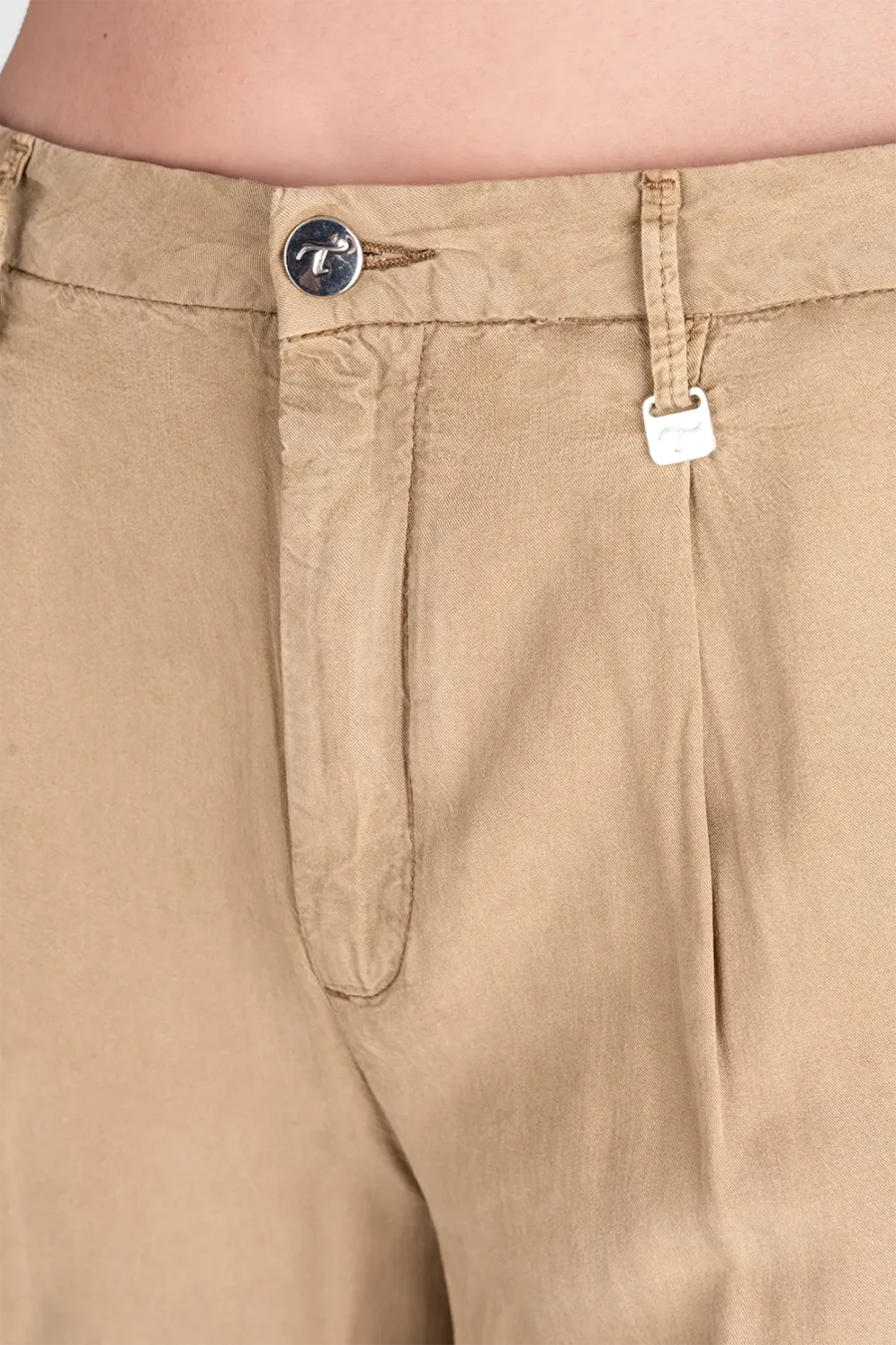 PANTALONE AURELIA WIDE LEG GABARDINA DI COTONE SUPER LEGGERO MARRONE - immagine 5