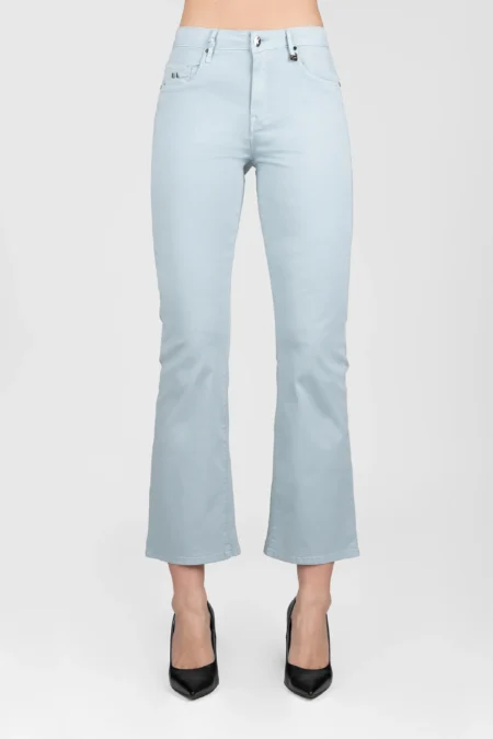 JEANS BIANCA FLARE CUT FLARE IN COTONE AZZURRO