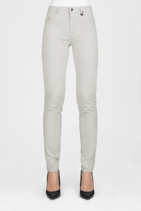 PANTALONE BIANCA SLIM SKINNY IN COTONE GRIGIO