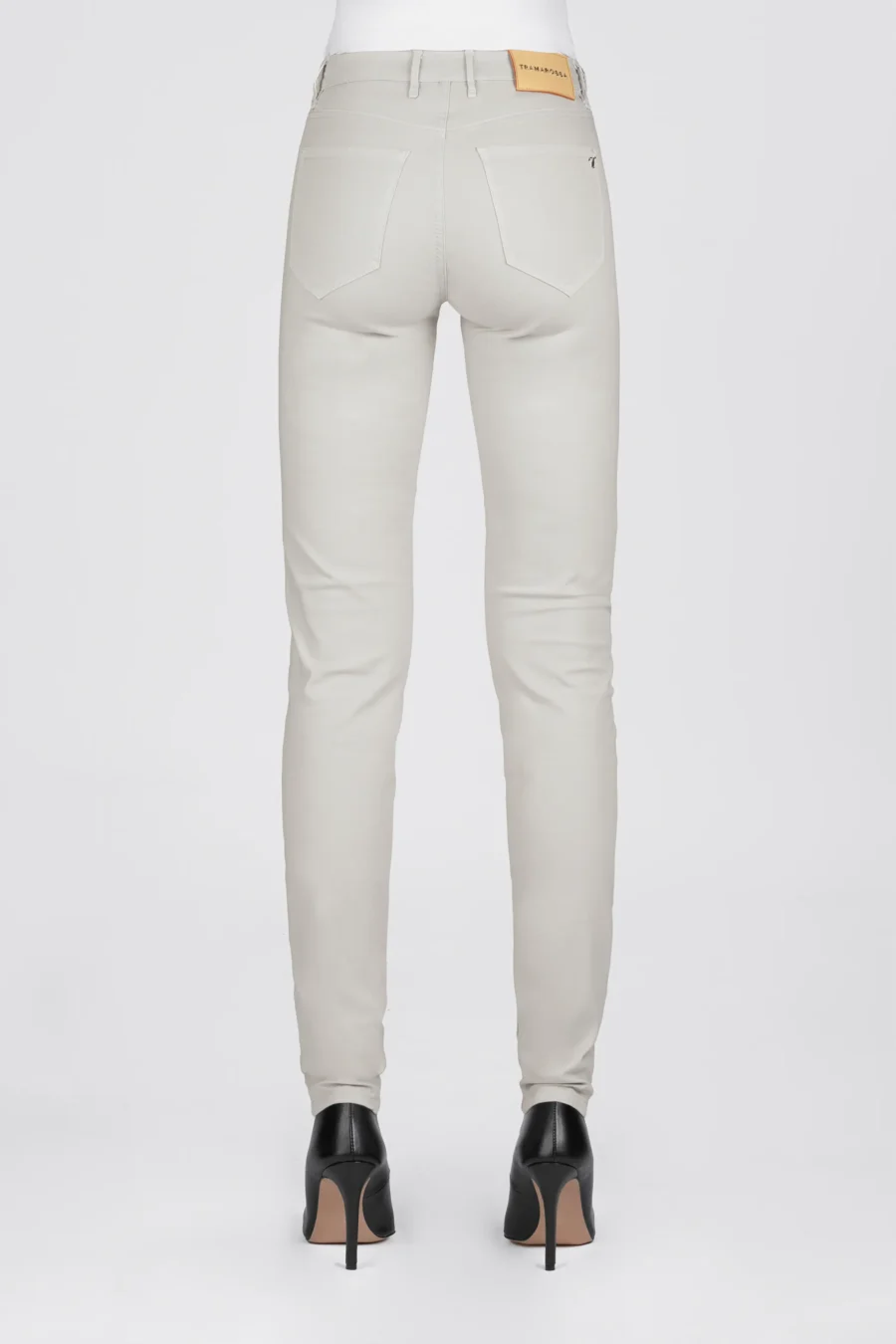 PANTALONE BIANCA SLIM SKINNY IN COTONE GRIGIO - immagine 2
