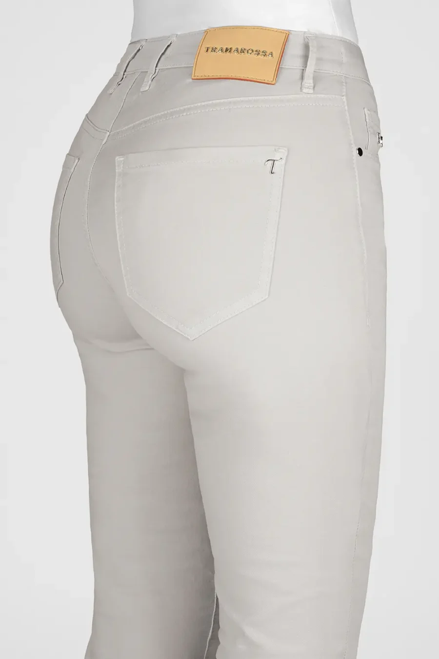 PANTALONE BIANCA SLIM SKINNY IN COTONE GRIGIO - immagine 3