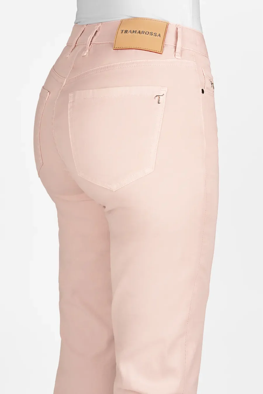 PANTALONE BIANCA SLIM SKINNY IN COTONE ARANCIONE - immagine 3