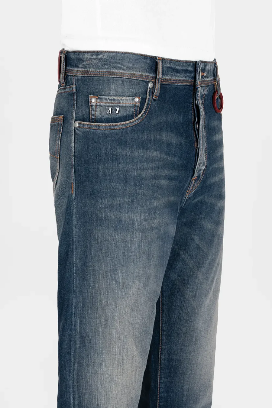 JEANS DANTE LOOSE IN DENIM BLU MEDIO - immagine 4