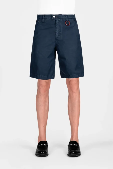 EDOARDO SHORT LOOSE PANTS IN DARK BLUE COTTON