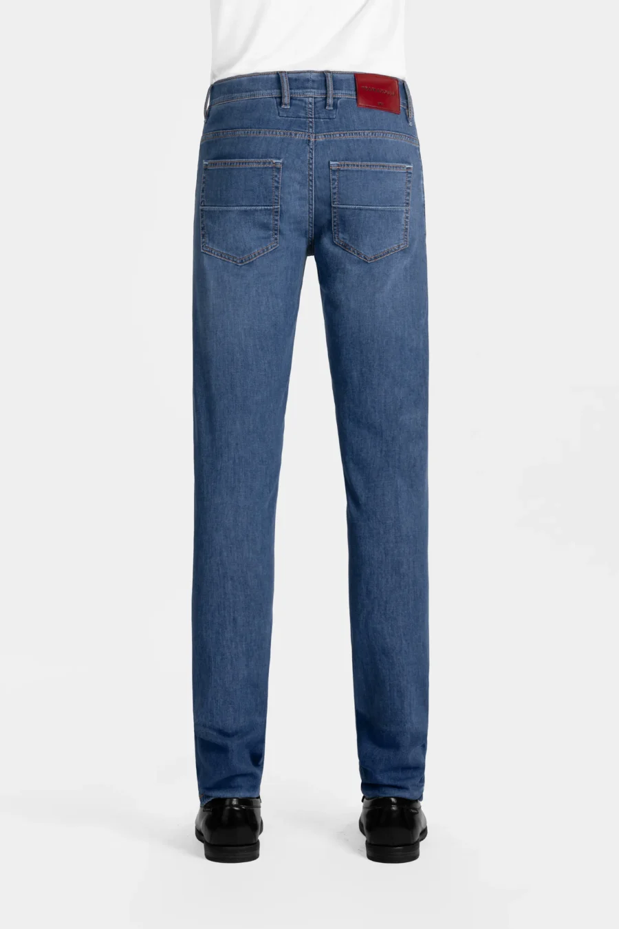 JEANS LEONARDO SLIM IN DENIM SUPER LEGGERO BLU CHIARO - immagine 2