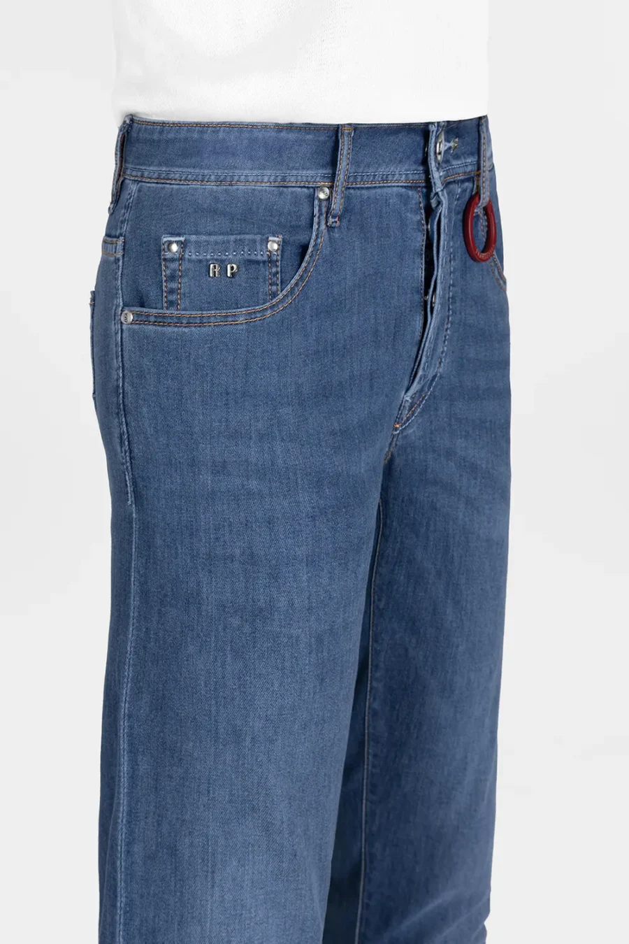 JEANS LEONARDO SLIM IN DENIM SUPER LEGGERO BLU CHIARO - immagine 4