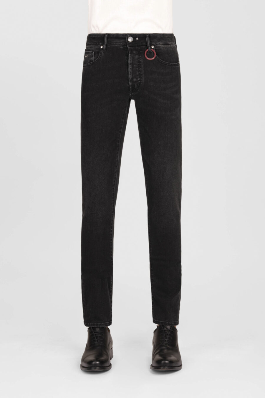 LEONARDO SLIM BLACK DENIM JEANS RELAX - Image 2