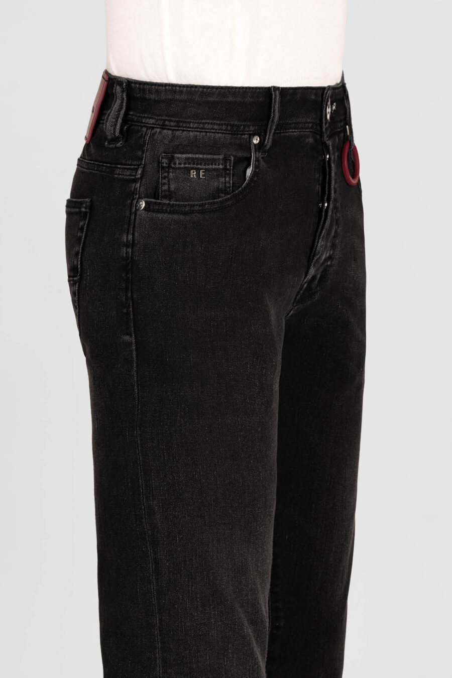 LEONARDO SLIM BLACK DENIM JEANS RELAX - Image 5
