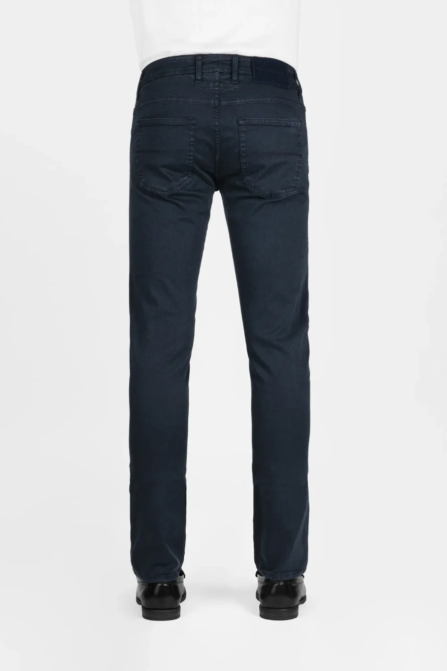 DARK BLUE STRETCH COTTON GABARDINE LEONARDO SLIM PANTS - Image 2