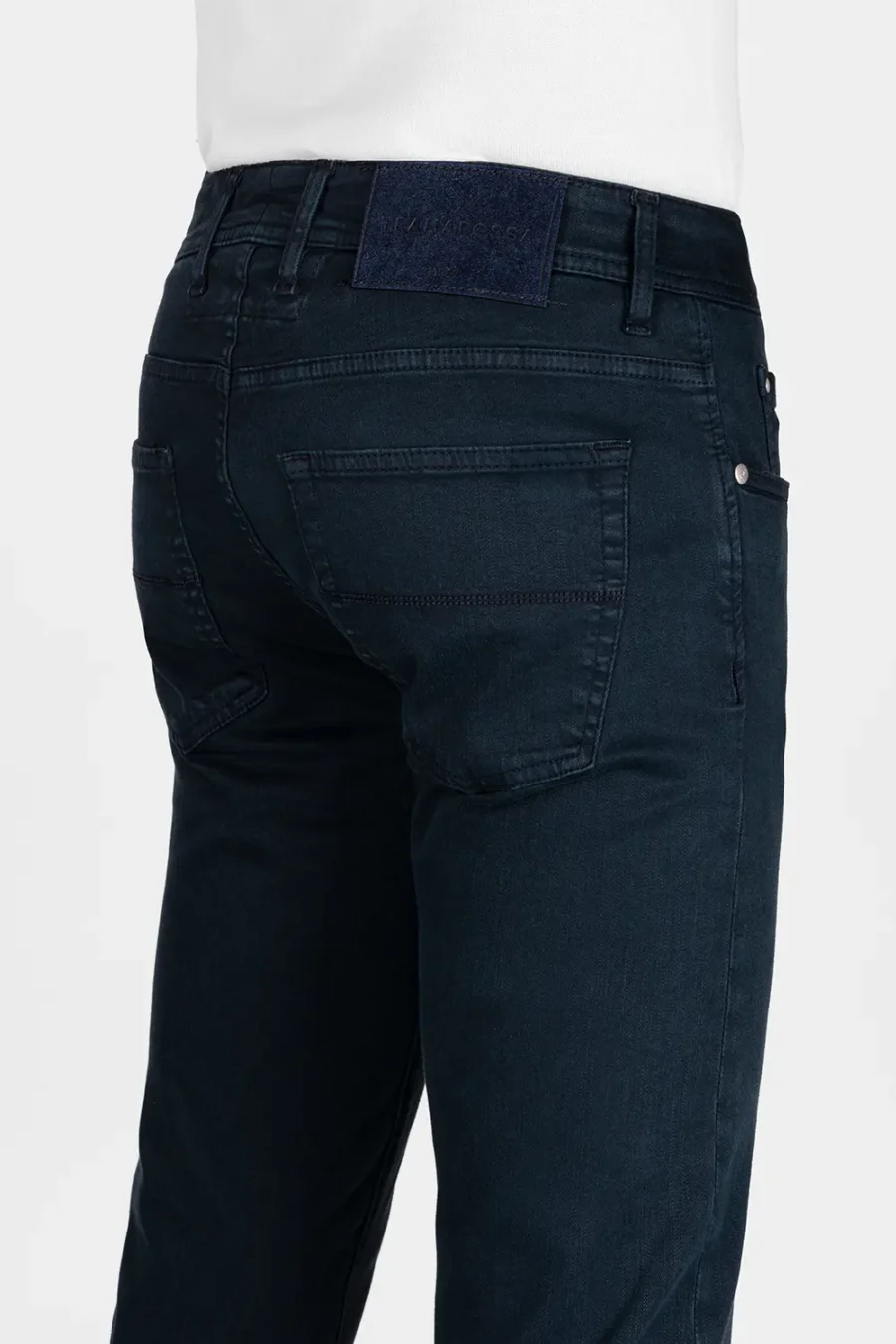 DARK BLUE STRETCH COTTON GABARDINE LEONARDO SLIM PANTS - Image 3
