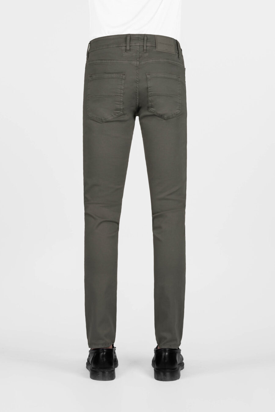 PANTALONE LEONARDO SLIM IN GABARDINA DI COTONE STRETCH MARRONE - immagine 3