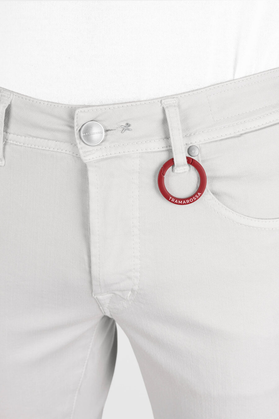 PANTALONE LEONARDO SLIM IN GABARDINA DI COTONE STRETCH GRIGIO - immagine 6
