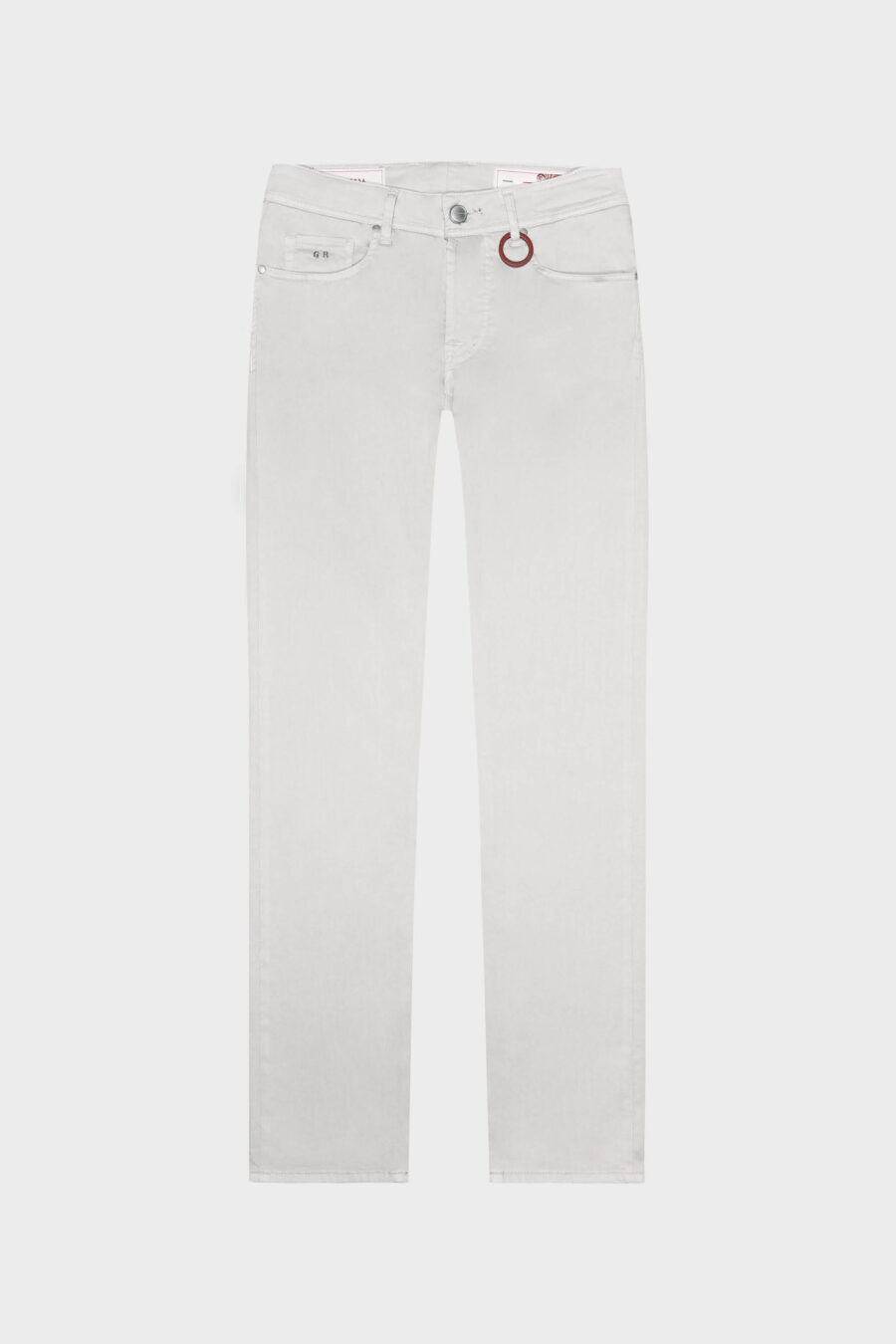 PANTALONE LEONARDO SLIM IN GABARDINA DI COTONE STRETCH GRIGIO