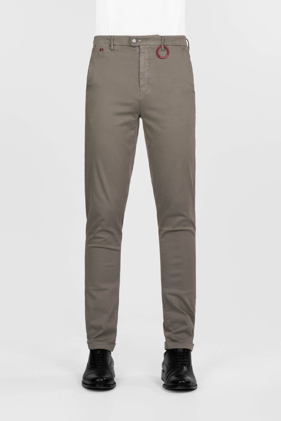 PANTALONE LUIS SLIM IN GABARDINA DI COTONE STRETCH VERDE - immagine 2