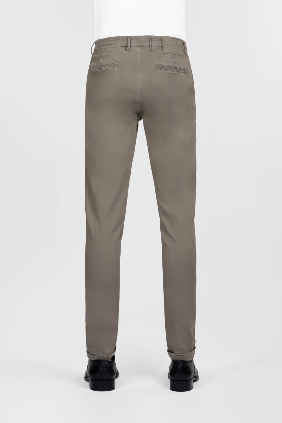 PANTALONE LUIS SLIM IN GABARDINA DI COTONE STRETCH VERDE - immagine 3