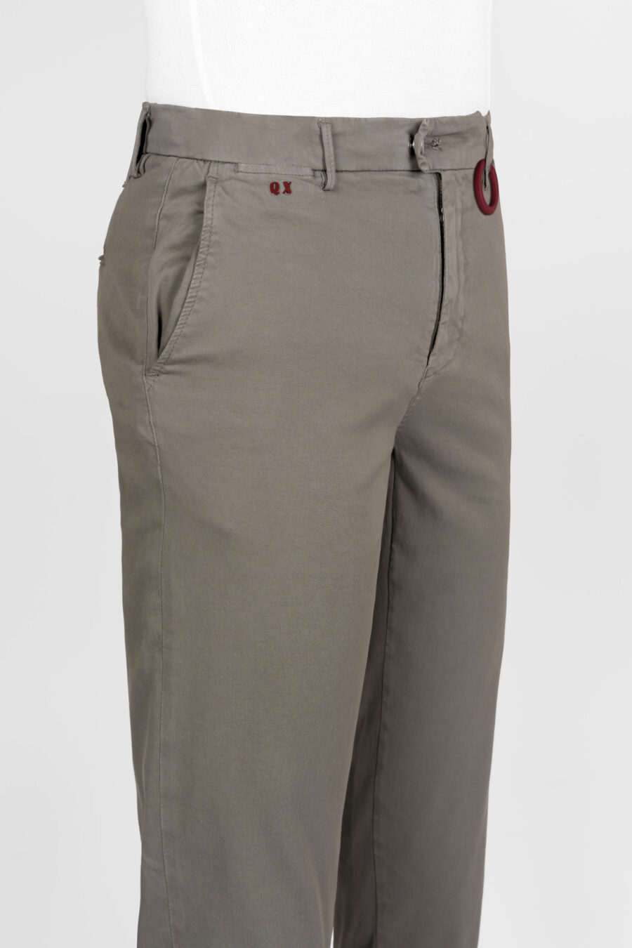 PANTALONE LUIS SLIM IN GABARDINA DI COTONE STRETCH VERDE - immagine 4