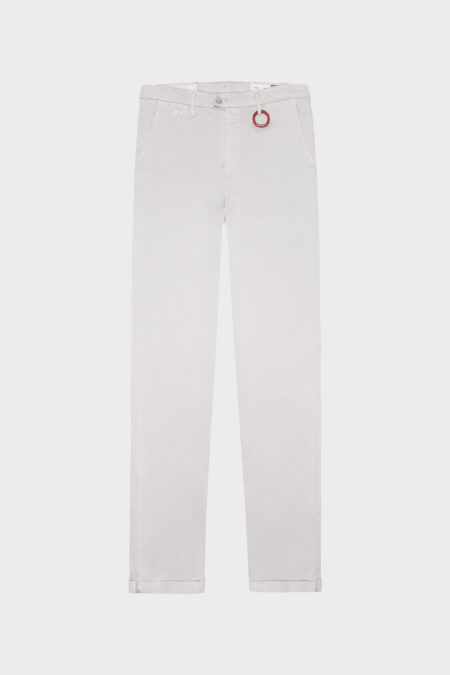 PANTALONE LUIS SLIM IN GABARDINA DI COTONE STRETCH GRIGIO