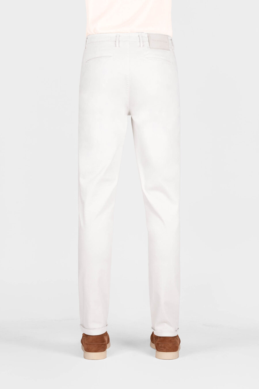 PANTALONE LUIS SLIM IN GABARDINA DI COTONE STRETCH OFF WHITE - immagine 3